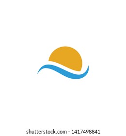 Wave icon logo graphic design vector template