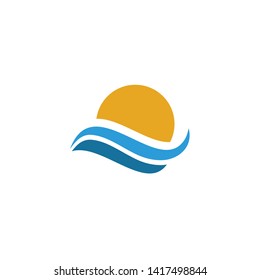 Wave icon logo graphic design vector template