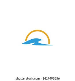 Wave icon logo graphic design vector template