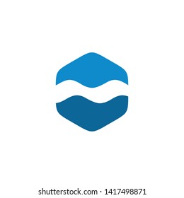 Wave icon logo graphic design vector template