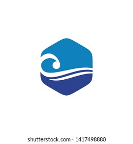 Wave icon logo graphic design vector template