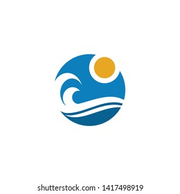 Wave icon logo graphic design vector template