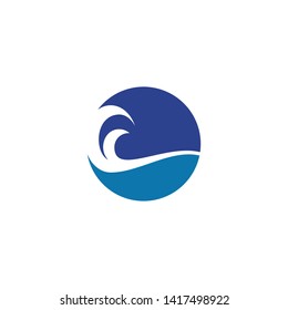 Wave icon logo graphic design vector template