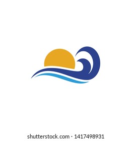 Wave icon logo graphic design vector template
