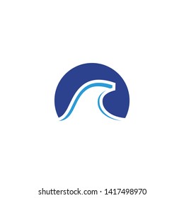 Wave icon logo graphic design vector template