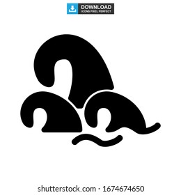 wave icon or logo isolated sign symbol vector illustration - high quality black style vector icons
