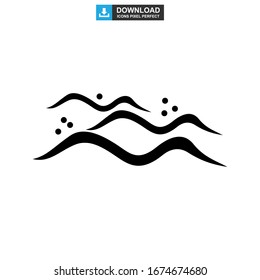 Icono de onda o logotipo símbolo de signo aislado Ilustración vectorial - Iconos vectoriales de estilo negro de alta calidad
