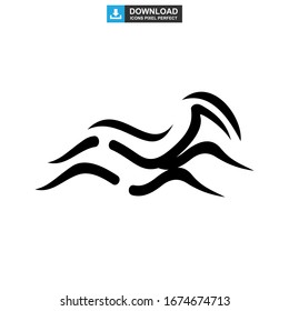 Icono de onda o logotipo símbolo de signo aislado Ilustración vectorial - Iconos vectoriales de estilo negro de alta calidad

