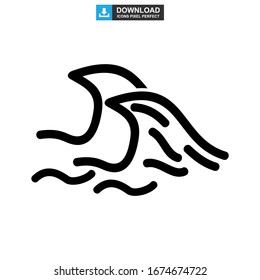 wave icon or logo isolated sign symbol vector illustration - high quality black style vector icons
