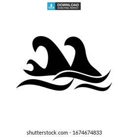 Icono de onda o logotipo símbolo de signo aislado Ilustración vectorial - Iconos vectoriales de estilo negro de alta calidad
