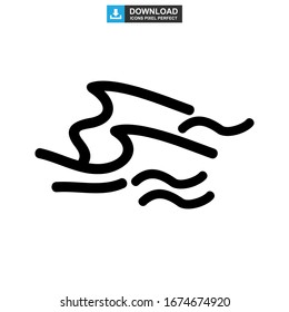 Wellensymbol oder Logo einzeln auf Zeichen Vektorillustration Illustration - hochwertige Vektorsymbole mit schwarzem Hintergrund
