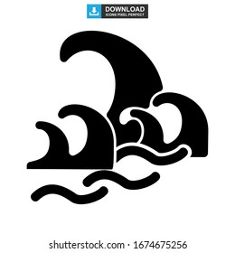 wave icon or logo isolated sign symbol vector illustration - high quality black style vector icons
