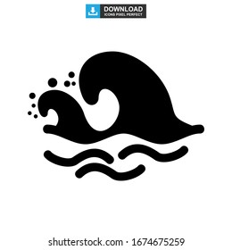 wave icon or logo isolated sign symbol vector illustration - high quality black style vector icons
