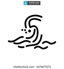 Icono de onda o logotipo símbolo de signo aislado Ilustración vectorial - Iconos vectoriales de estilo negro de alta calidad
