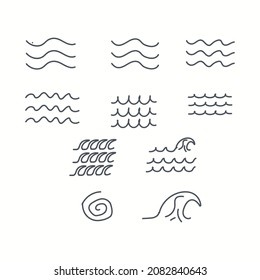 wave icon or logo isolated sign symbol vector illustration