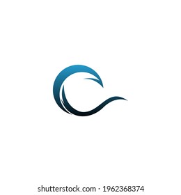 Wave icon logo simple design template vector illustration