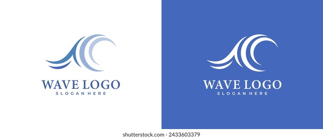 wave icon logo vector symbol minimal illustration design, ocean creative logo design