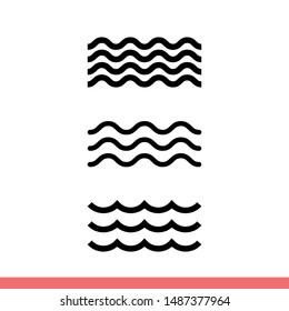 Wave icon in modern flat design isolated on white background, sea water vector illustration for web site or mobile app