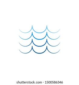 Wave icon object blue colors isolated vector background