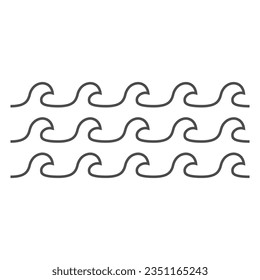 wave icon, ocean wave design element