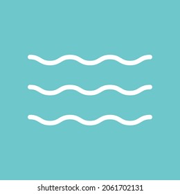 Wave icon on blue background.Vector illustration.