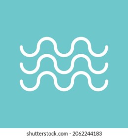 Wave icon on blue background.Vector illustration.