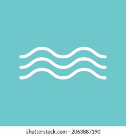 Wave icon on blue background.Vector illustration.