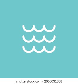 Icono de onda sobre fondo azul.Ilustración vectorial.
