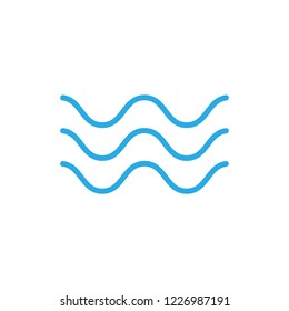 Wave icon on white background. Vector illustrations. Flat design.