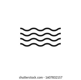 Wave icon on white background. Vector illustrations. Flat design.