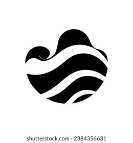 Wave Icon on White Background - Simple Vector Illustration