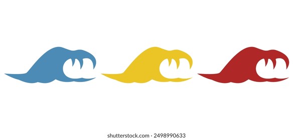 wave icon on white background, vector illustration