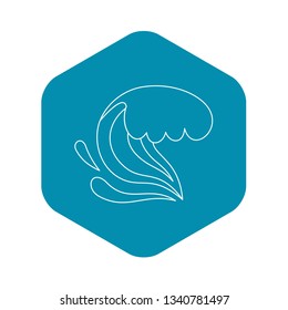 Wave icon. Outline illustration of wave vector icon for web