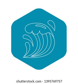 Wave icon. Outline illustration of wave vector icon for web