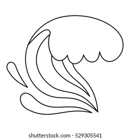 Wave icon. Outline illustration of wave vector icon for web