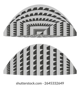 Wave icon pattern. Gray stripe design. Dynamic flow illustration. Vector motion symbol.