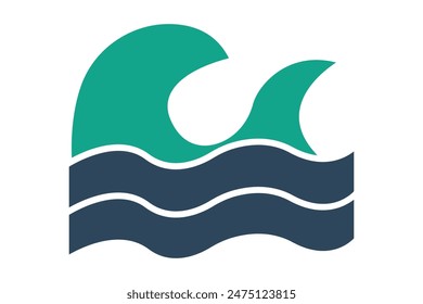 Icono de onda. ícono relacionado con el mar. estilo de ícono sólido. Elementos de agua Ilustración vectorial