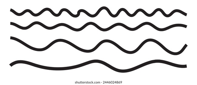 Wave icon set background. Vector illustrations. Flat design.