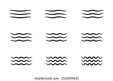 Wave icon set isolated. Vector illustration
