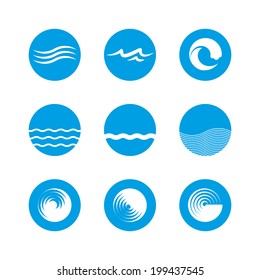 Wave Icon Set - Ocean, Sea, Beach