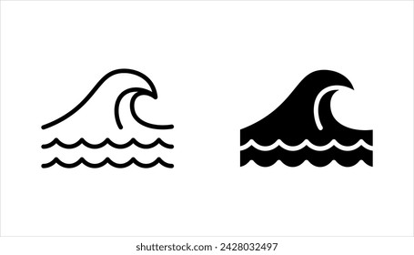 Wave icon set. sign for mobile concept and web design. vector illustration on white background