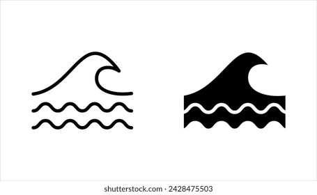 Wave Icon Set. Zeichen für mobiles Konzept und Web-Design. Vektor-Illustration auf weißem Hintergrund