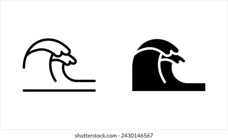 Wave icon set. sign for mobile concept and web design. vector illustration on white background