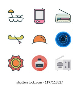 wave icon set. vector set about radar, beach, heat and radio icons set.
