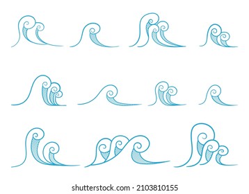 Wave icon set vector design illustration isolated on background