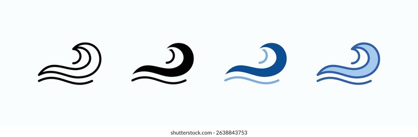 Wave icon sheet multiple style collection isolated vector