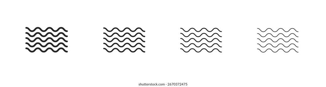 Pack de Vectores negros sencillos Wave icon. Elemento de infografía de diseño