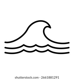 Wave Icon – Simple Nautical Design Element