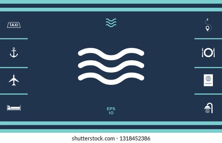 Wave Icon symbol. Graphic elements for your design