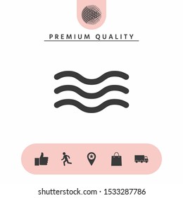 Wave Icon symbol. Graphic elements for your design